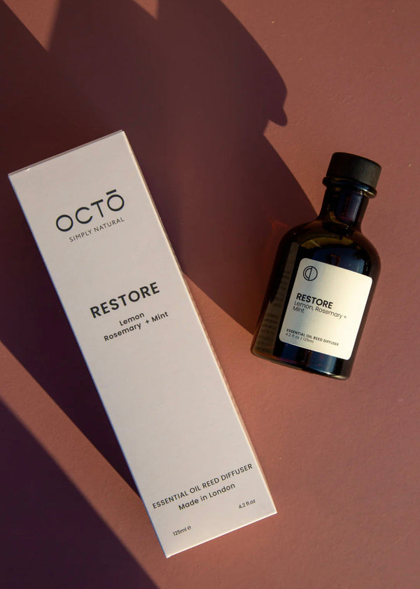 octo reed diffusser restore in a box and bottle