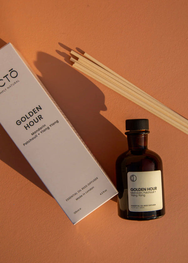 product shot of golden hour reed diffuser